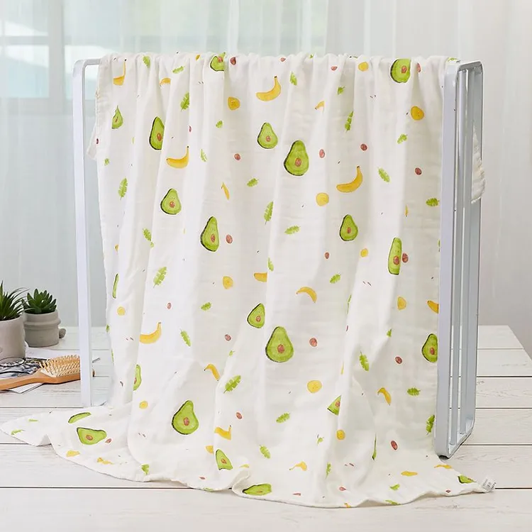 精梳棉六层纱布婴儿浴巾超柔吸水可作新生儿抱被盖毯