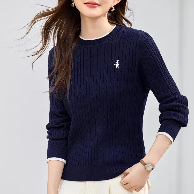 圆领毛衣女针织衫2026新款秋冬爆款女装洋气可内搭红色上衣打底衫