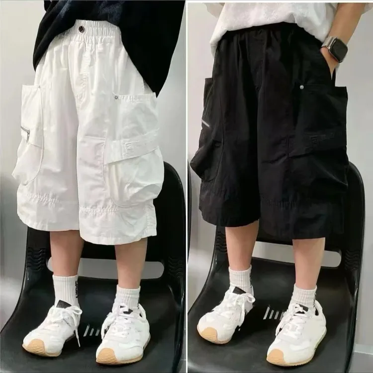 【清爽一夏】夏季薄款宽松大口袋工装儿童纯棉中大童短裤潮流百搭