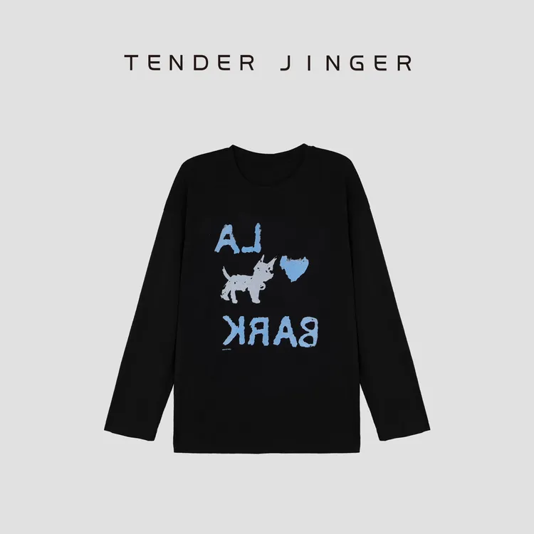 Tender Jinger圆领涂鸦宽松休闲薄款上衣T52XXQ30838