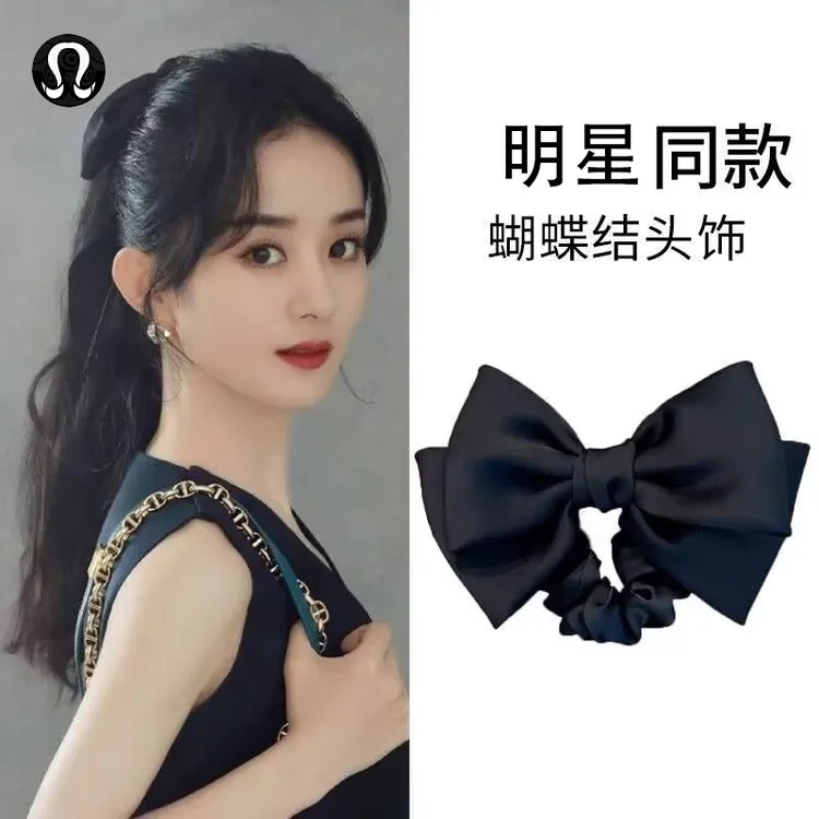 LULU FRIEND正品明星同款缎面蝴蝶结大肠发圈女发饰气质马尾发绳