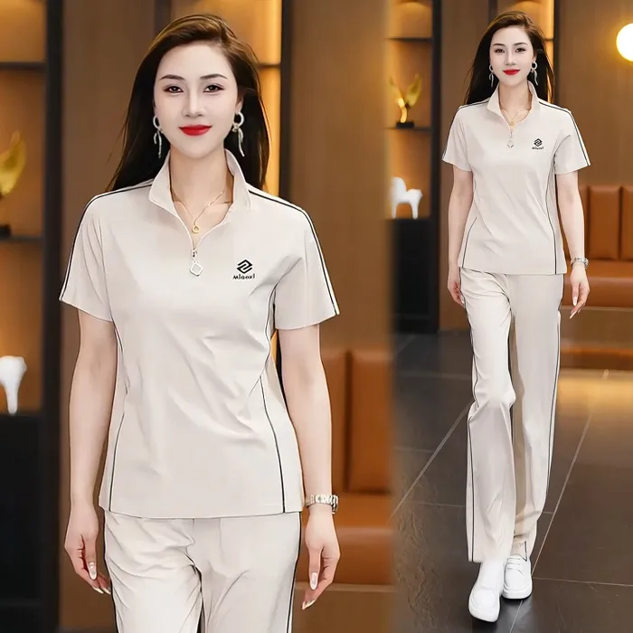 夏季新款女装2025休闲运动服套装显瘦韩版时尚宽松减龄洋气两件套