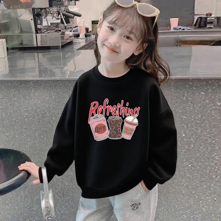 女童卫衣2025秋装新款中大童儿童洋气长袖小女孩春秋欧货加绒上衣