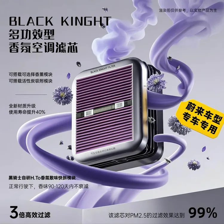 黑骑士【蔚来车型】专用多功能抑菌除霉可快拆香薰模块新款空调滤芯