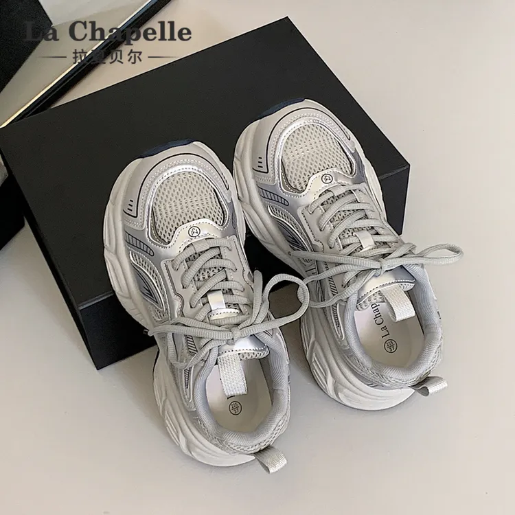 拉夏贝尔秋冬老爹鞋松糕鞋时尚百搭网红女鞋厚底鞋增高潮流休闲鞋