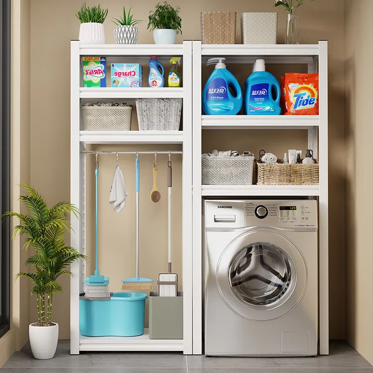 阳台置物架家政柜拖把扫把清洁工具储物收纳柜保洁柜洗衣机下空式