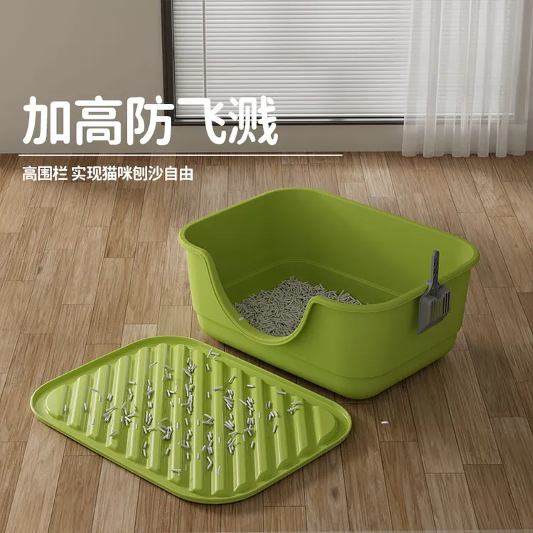开放式带防外溅超大号半封闭猫砂盆隔臭可入猫笼成幼猫猫耳猫沙盆
