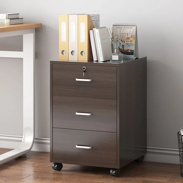 文件柜办公室可移动资料柜桌下多层木质储物柜落地式矮柜档案柜子