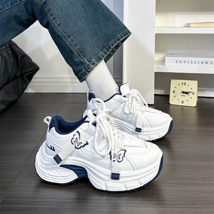 回力厚底老爹鞋女鞋爆改皮面户外小白鞋韩版百搭运动休闲鞋子女款