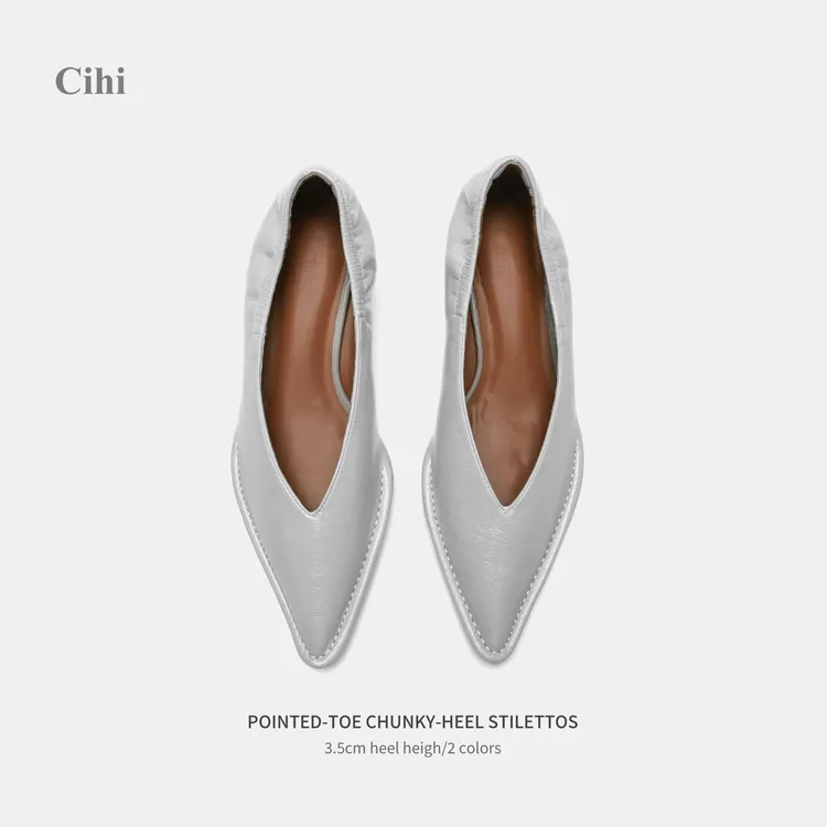 Cihi設計’时髦懒人·Cityfeel‘限量重磅纯手工轻奢褶皱气质单鞋