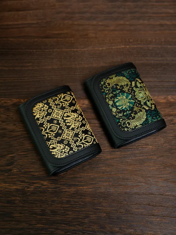 【中式卡包】非遗新中式宋锦复古牛皮小卡包钱包轻奢贵气手拿包