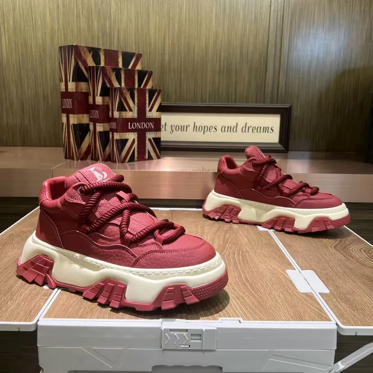 男鞋2025秋季新款低帮素面车缝线增高休闲鞋时尚舒适百搭厚底鞋男