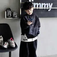  Jimmy妈童装【漫天星空】冬季新款儿童假两件拼接加绒卫衣