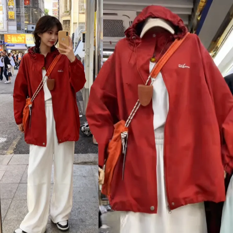 大9家韩版时尚潮流休闲简约宽松连帽加棉冲锋衣外套户外防风棉服