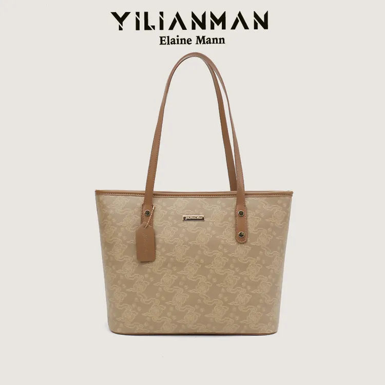 伊莲曼女包原创小众设计新中式高级感托特包2025联名款单肩手提包