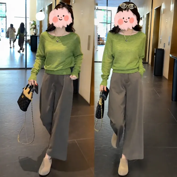 法式甜美时尚针织衫女2025春秋新款网红洋气减龄显高显瘦长袖毛衣