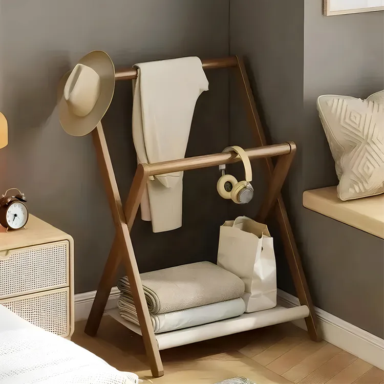 实木衣帽架家用卧室可移动落地式挂衣架不占空间的房间挂衣服神器