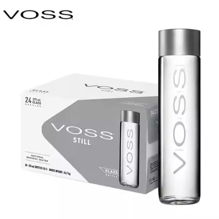 VOSS/芙丝375ML/800ML玻璃瓶装天然水/苏打水高端玻璃瓶挪威整箱