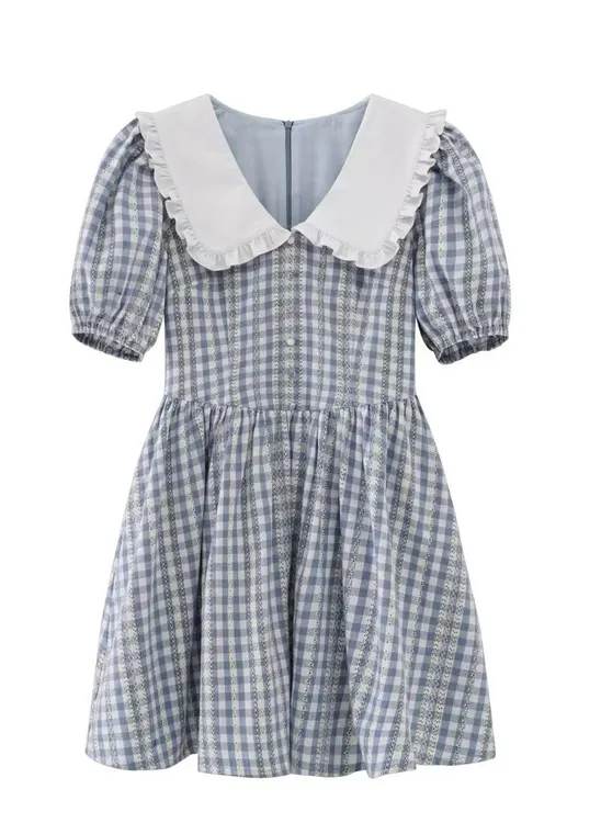 夏季文艺宽松大码显瘦纯亚麻针织女吊带背心裙子格子百搭内搭