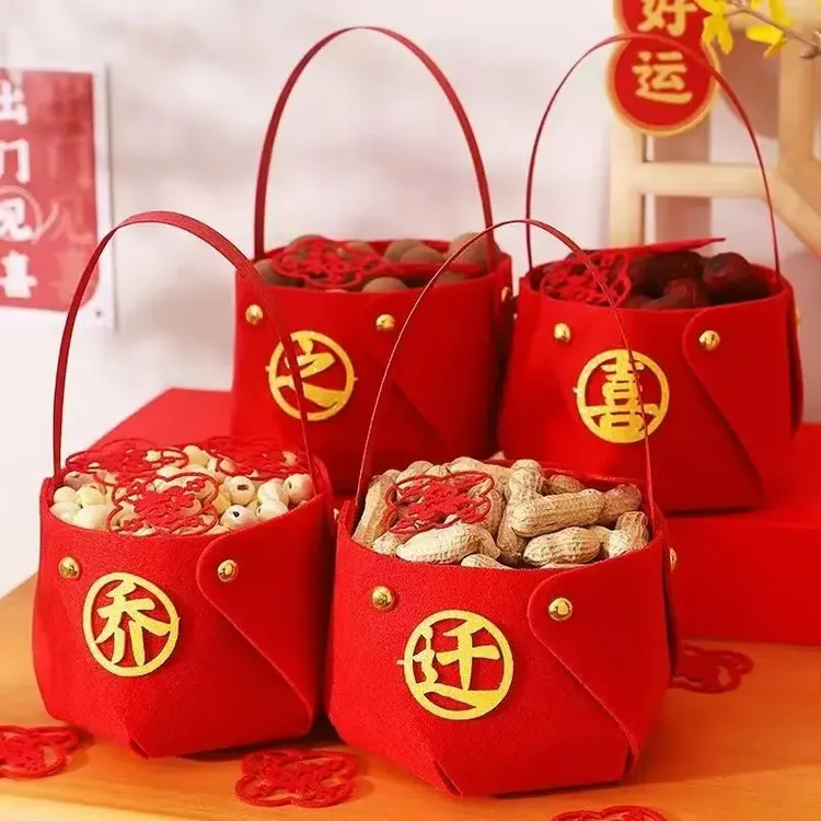 乔迁之喜装饰新居入宅布置搬家仪式用品手提篮子新房客厅创意摆件