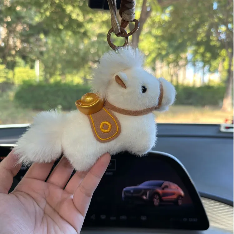 马上有钱马年可爱车饰礼物元宝仿真小马车载摆件汽车饰品摆件