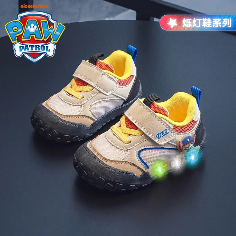 汪汪队宝宝学步鞋2025新款男童灯鞋儿童鞋子防滑软底2-6岁运动鞋