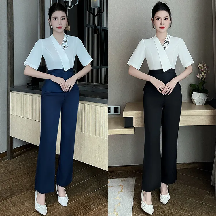 正规足浴技师服装女士长裤款休闲养生会所技师上班工作衣服加大码