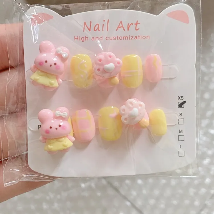 视频同款可爱卡通风纯手工穿戴甲多款风格美甲甲片
