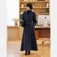 【梵高画廓】法式派对星空蓝 收腰复古上衣A摆裙套装冬新年装