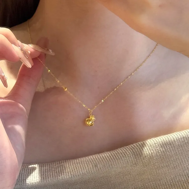 卡柒 铜合金项链 碎冰冰鱼鳞葫芦项链女复古轻奢气质高级感锁骨链