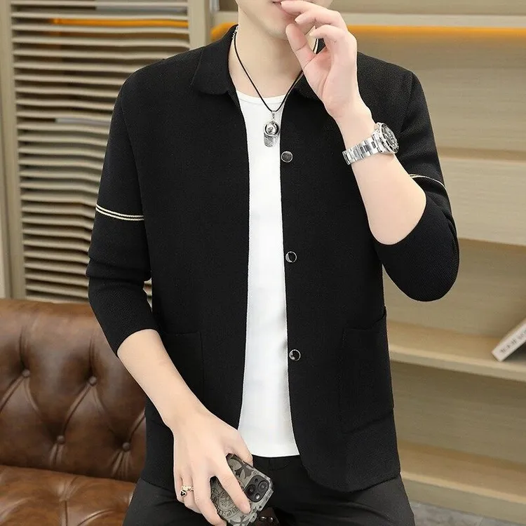 墨绣山男士高品质轻奢风帅气休闲开衫外套时尚字母刺绣休闲男外套