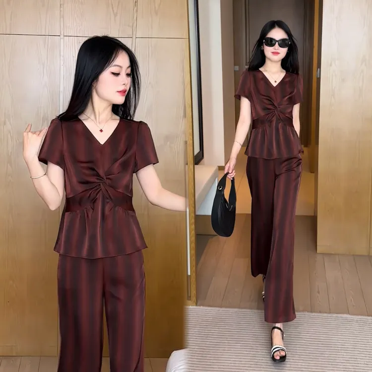 【婉星儿品牌】短袖显瘦气质洋气高腰时尚休闲夏季套装韩版减龄女神