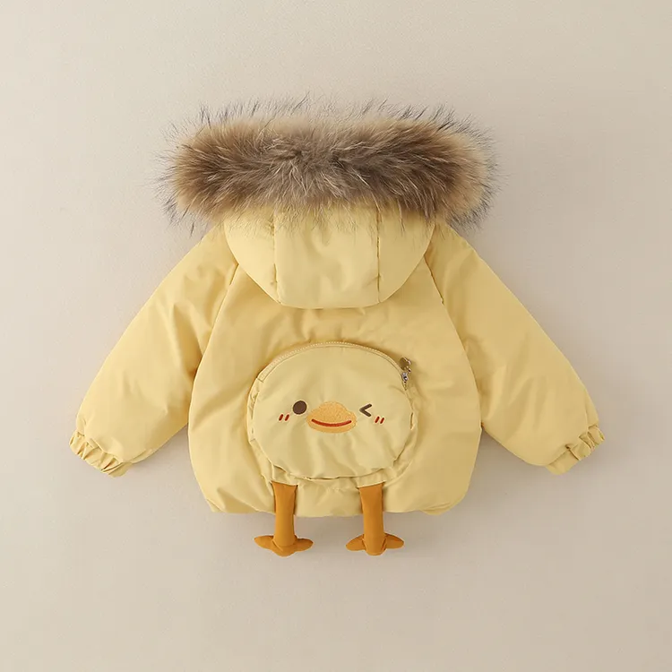 2025蛋黄色秋冬洋气冬装加绒棉服女宝宝棉衣儿童外套冬季爆款棉袄