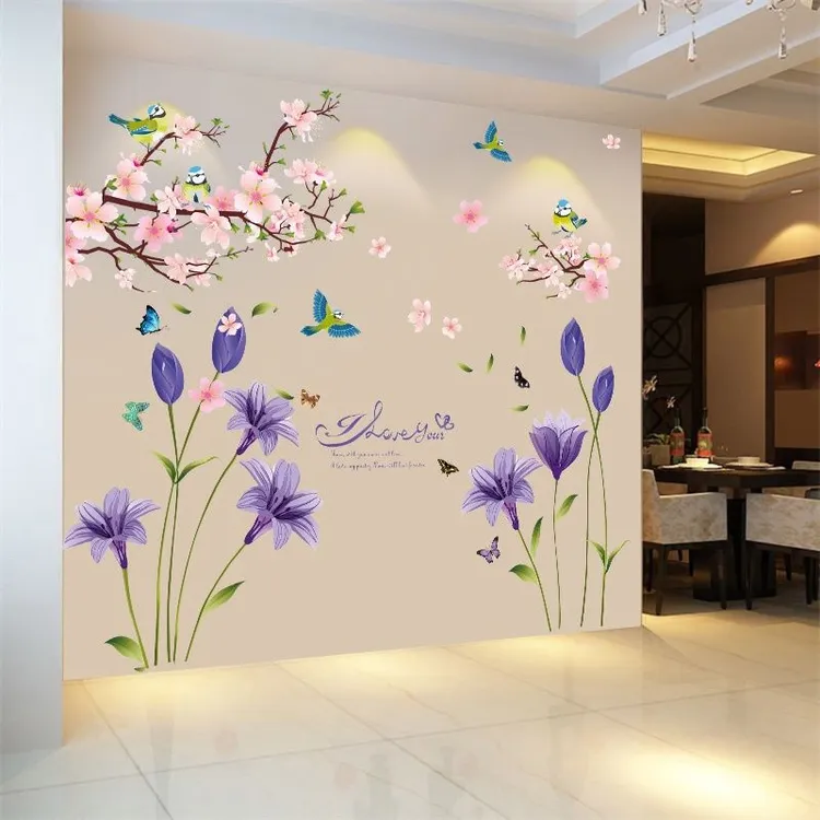 3d立体墙贴画客厅电视背景墙纸自粘墙壁装饰温馨浪漫墙上贴花贴纸