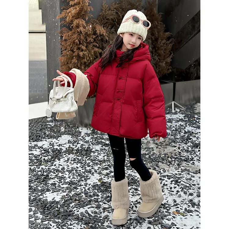 FAVMARTHA-女童棉服冬装2025新款大童国风拜年外套儿童加厚保暖棉