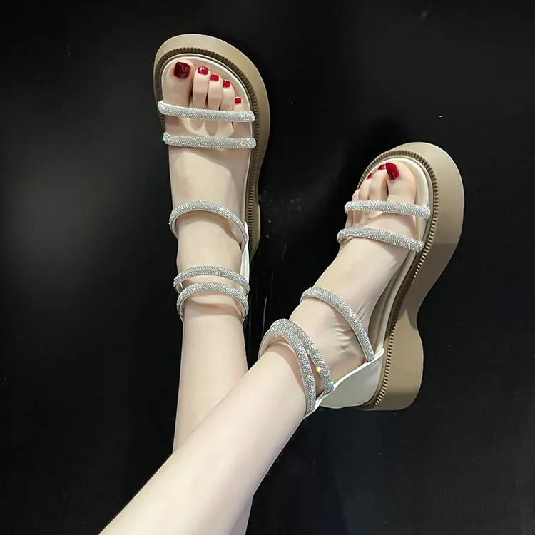 FAVMARTHA夏天凉鞋女夏新款洋气外穿厚底凉拖拖鞋女士鞋子女款