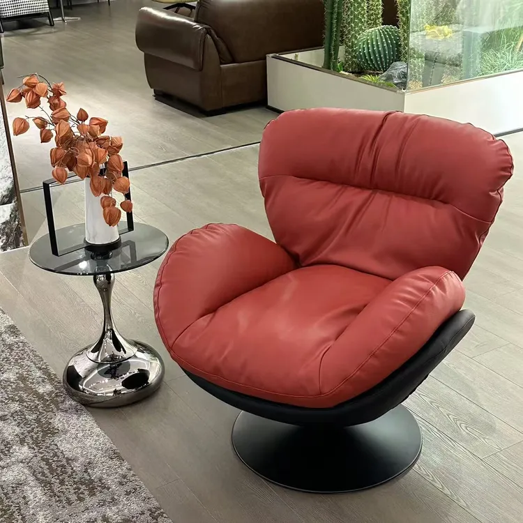 【蛋壳】意式轻奢舒适单人椅复古简约新家入住必备沙发转椅