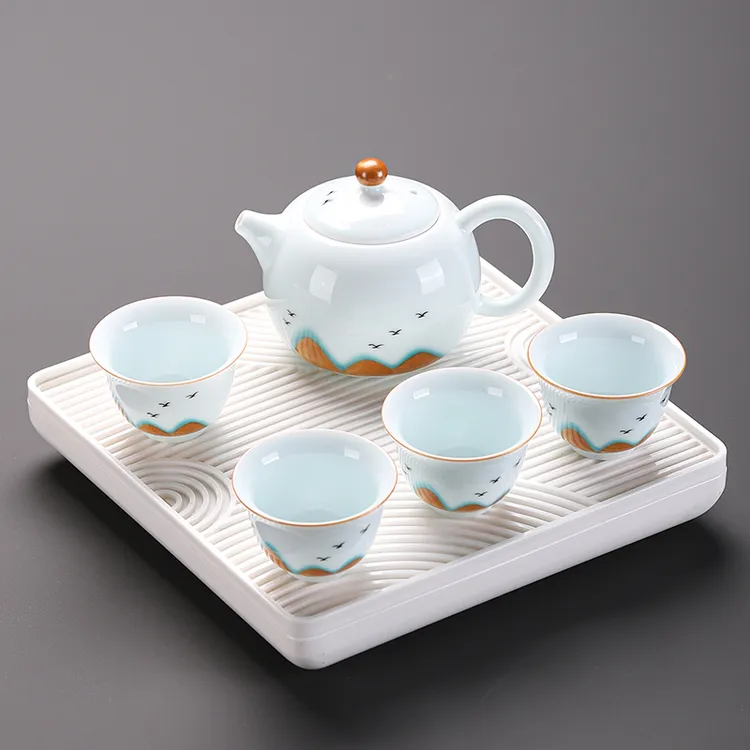 青瓷功夫茶具小套装一壶两杯家用简约泡茶办公室喝茶神器2025新款