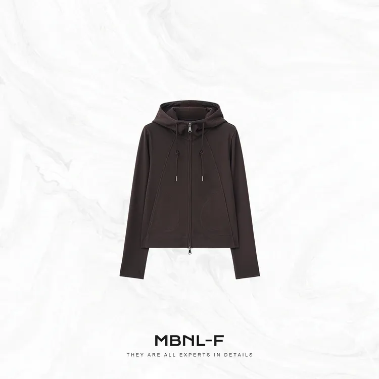 MBNL-F“牧歌帽衫” 莫代尔羊毛混纺修身连帽开衫 秦磊XM-XWT6122