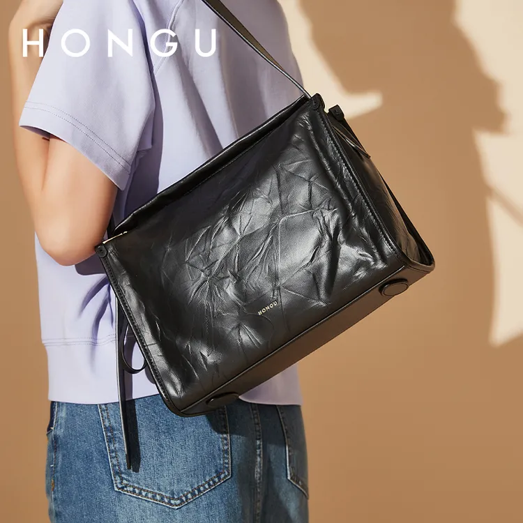 【红谷23周年感谢有您】HONGU/红谷牛皮女士百搭简约包潮流斜跨包