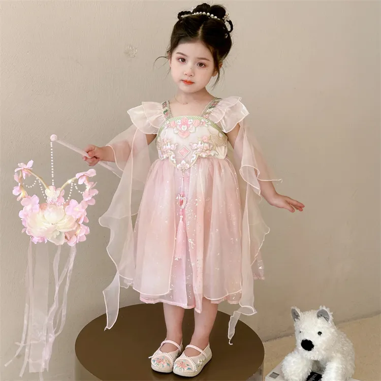 女童国风裙子夏季25新款儿童公主裙小女孩汉服超仙连衣裙夏装古风