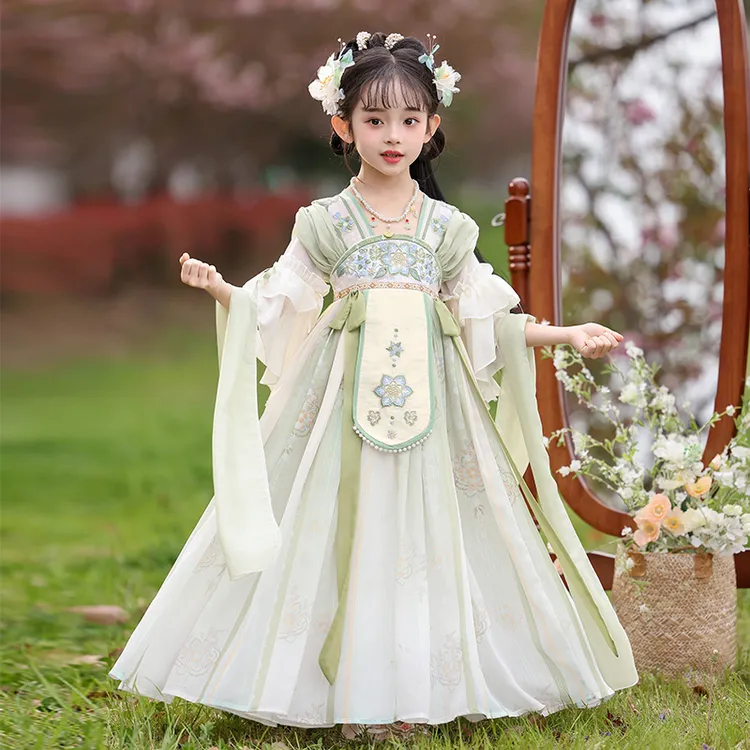 （青青子衿）女童夏季汉服宝宝古风薄款中国风仙气小女孩仙气飘逸