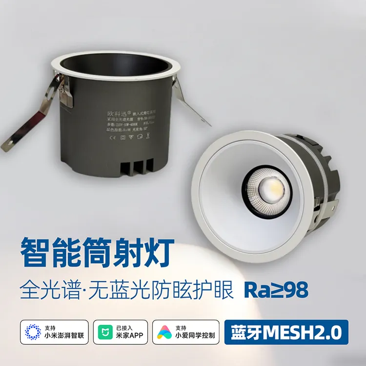 【丽煌灯饰】已接入APP智能筒灯全光谱无极调光深杯防眩客厅