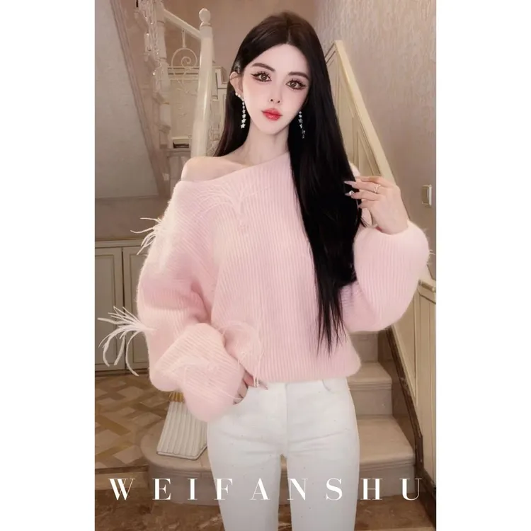 WEIFANSHU/魏凡舒【多糖秋日】秋冬新款时尚甜美宽松显瘦羊毛毛衣