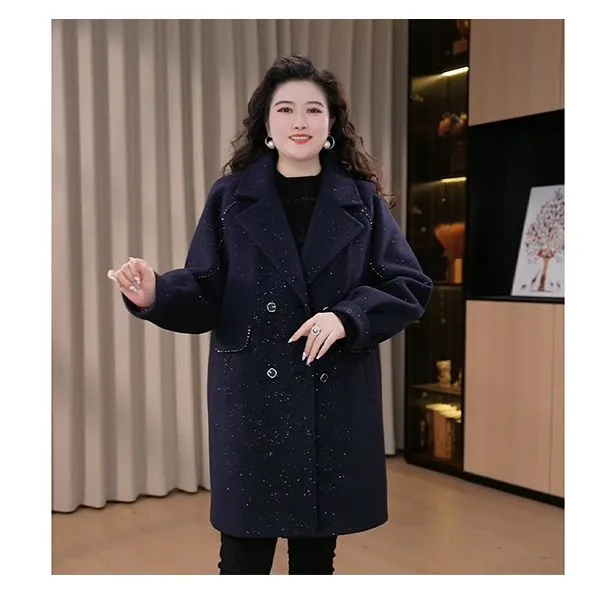 定制大码女装秋冬新款时尚百搭保暖夹棉长款大衣外套241569