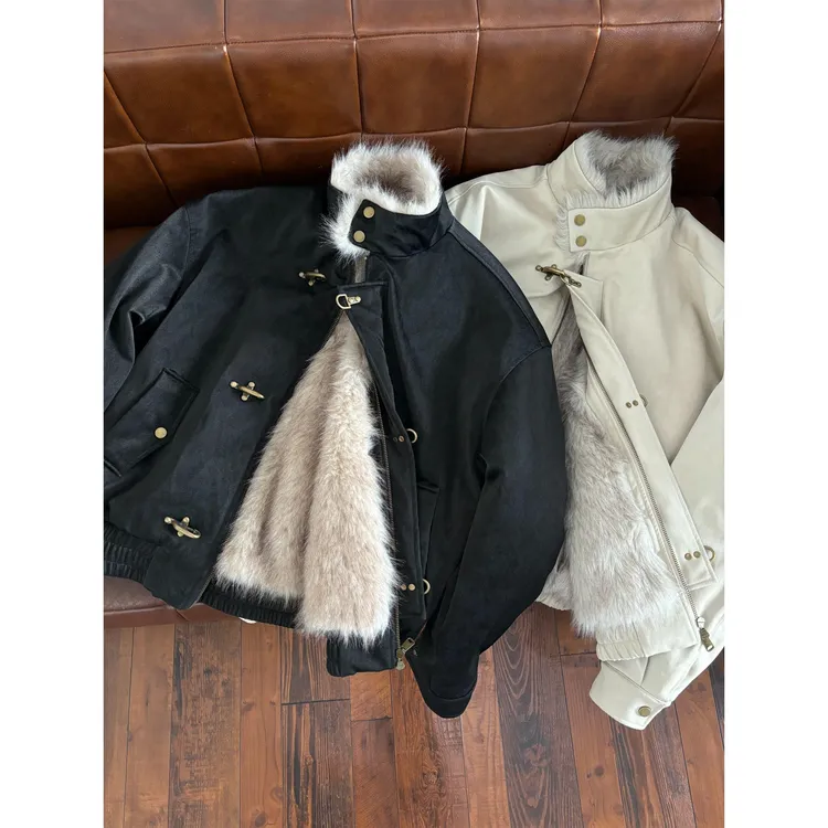 LIONYU「暗裔」飞机扣哈灵顿座山雕棉服男女款冬季美式复古短款外套