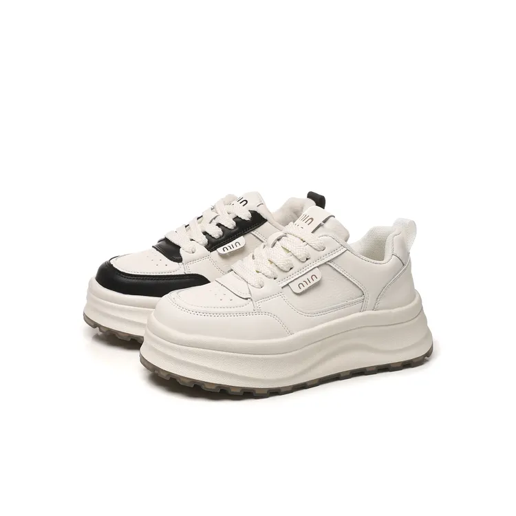 B门店8&9/9！芝麻休闲鞋」巨软厚底增高御寒加绒牛皮小白鞋女C24779