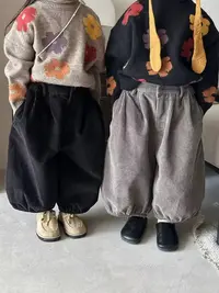 儿童灯笼裤2025秋季新品韩版男女童灯芯绒灯笼裤阔腿裤2544