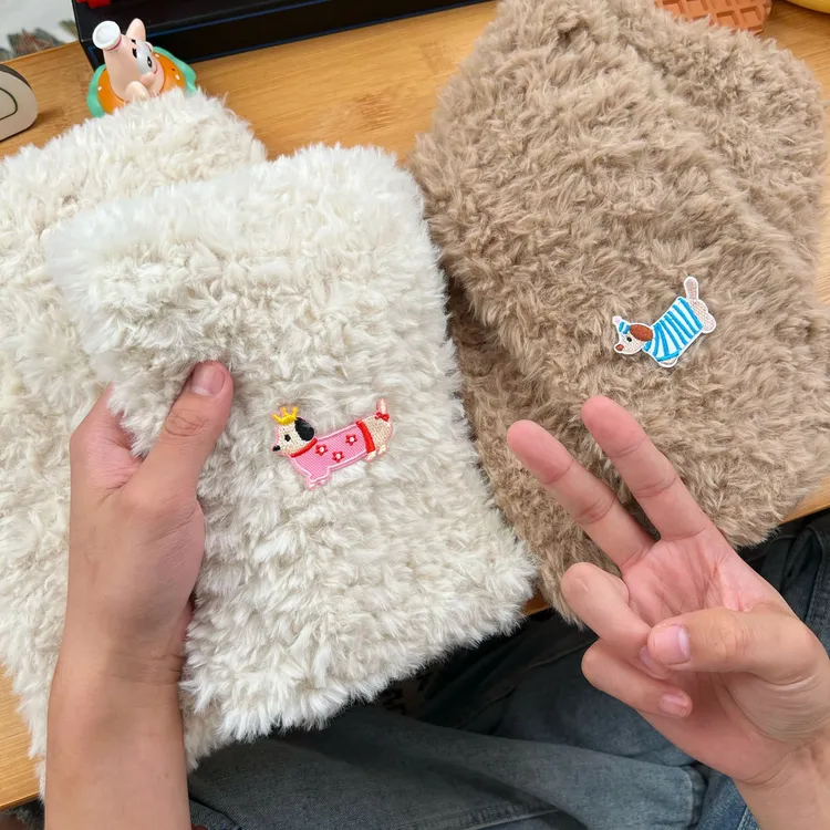手工DIY编织森系皮草线手指小狗围巾全套材料包送女生礼物