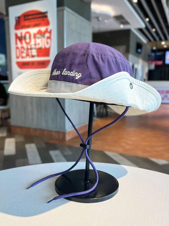 西部牛仔帽韩版刺绣字母撞色渔夫帽亲子款户外速干透气露营登山帽